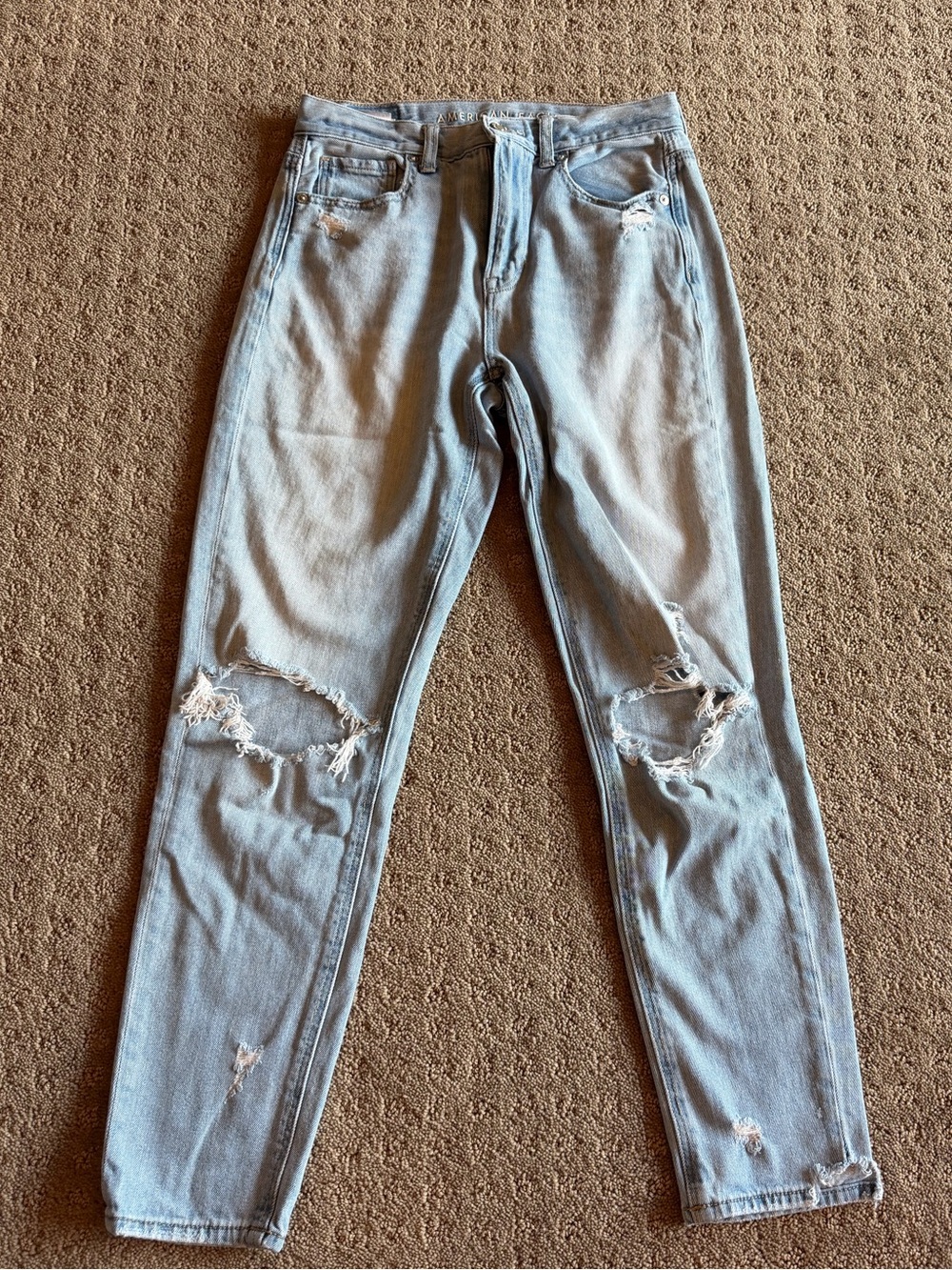 Light Blue Distressed Mom Jeans